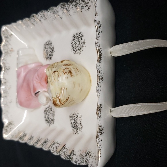 Vintage 1950s Japan "Her Nightly Prayer" Ceramic Plaque - Picture 4 of 5